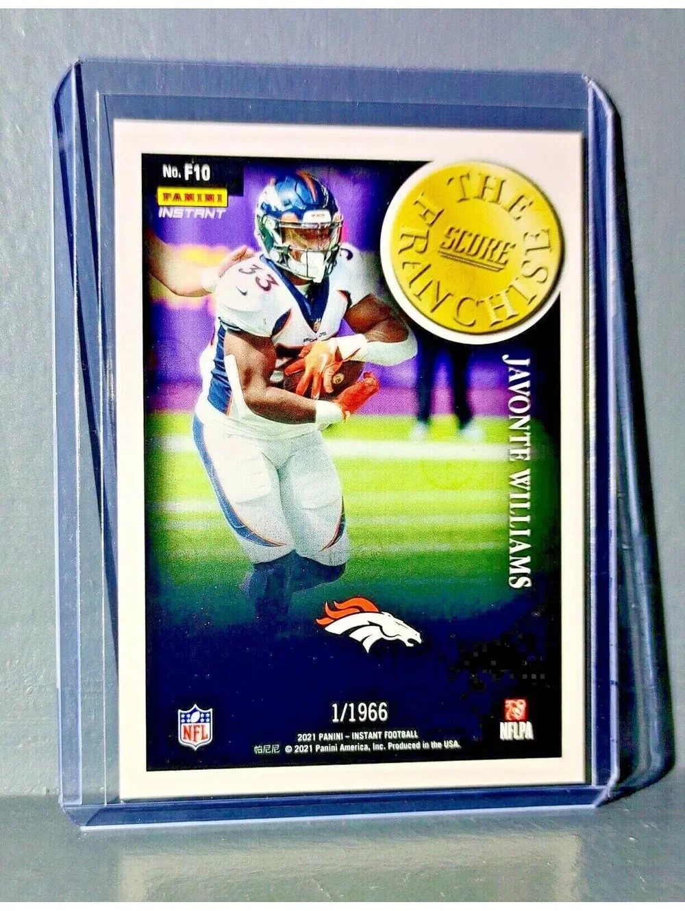 Javonte Williams 2021 Panini NFL Score The Franchise #10 Rookie Card 1/1966